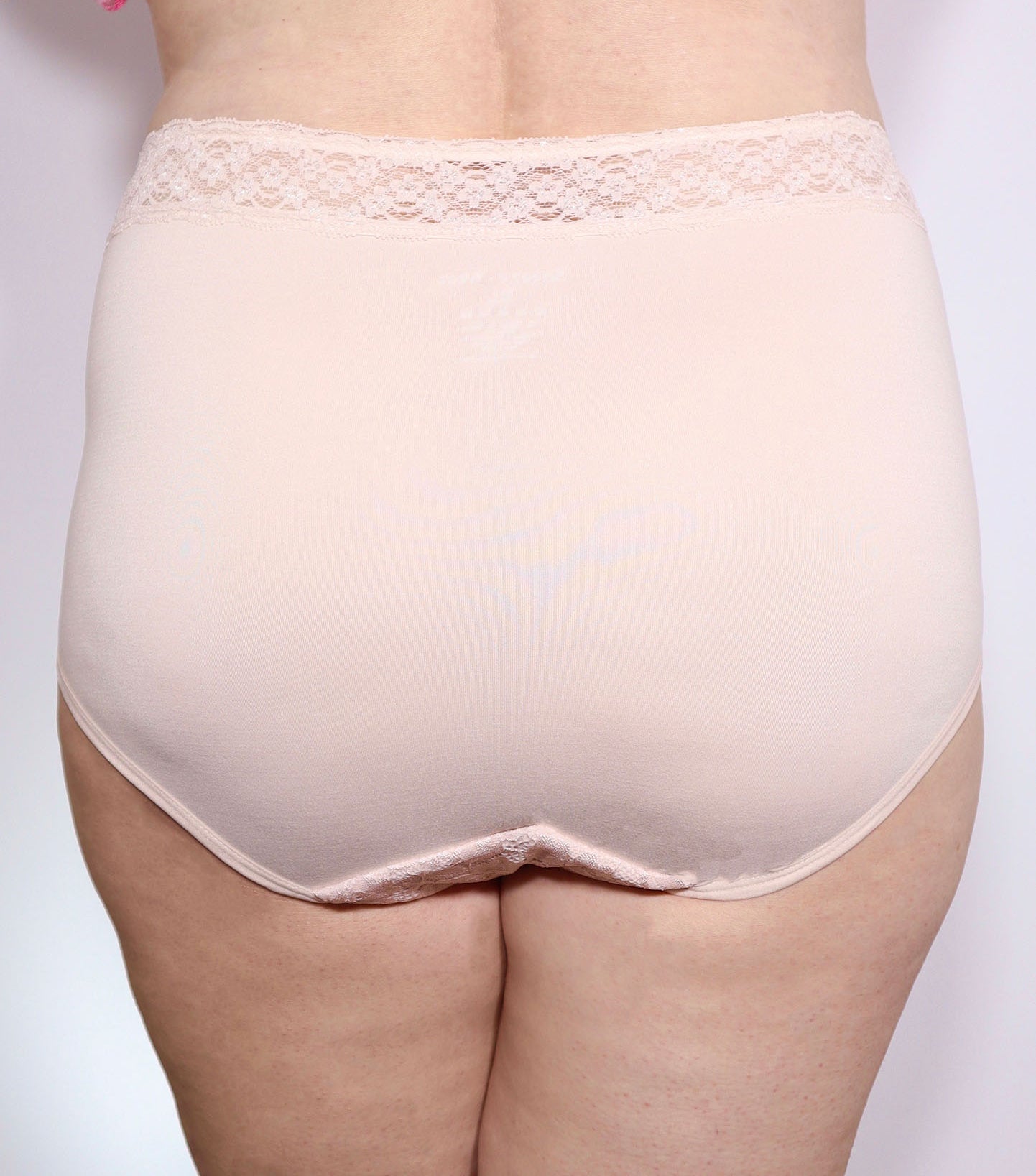 Full Brief Lace Panty - Peach