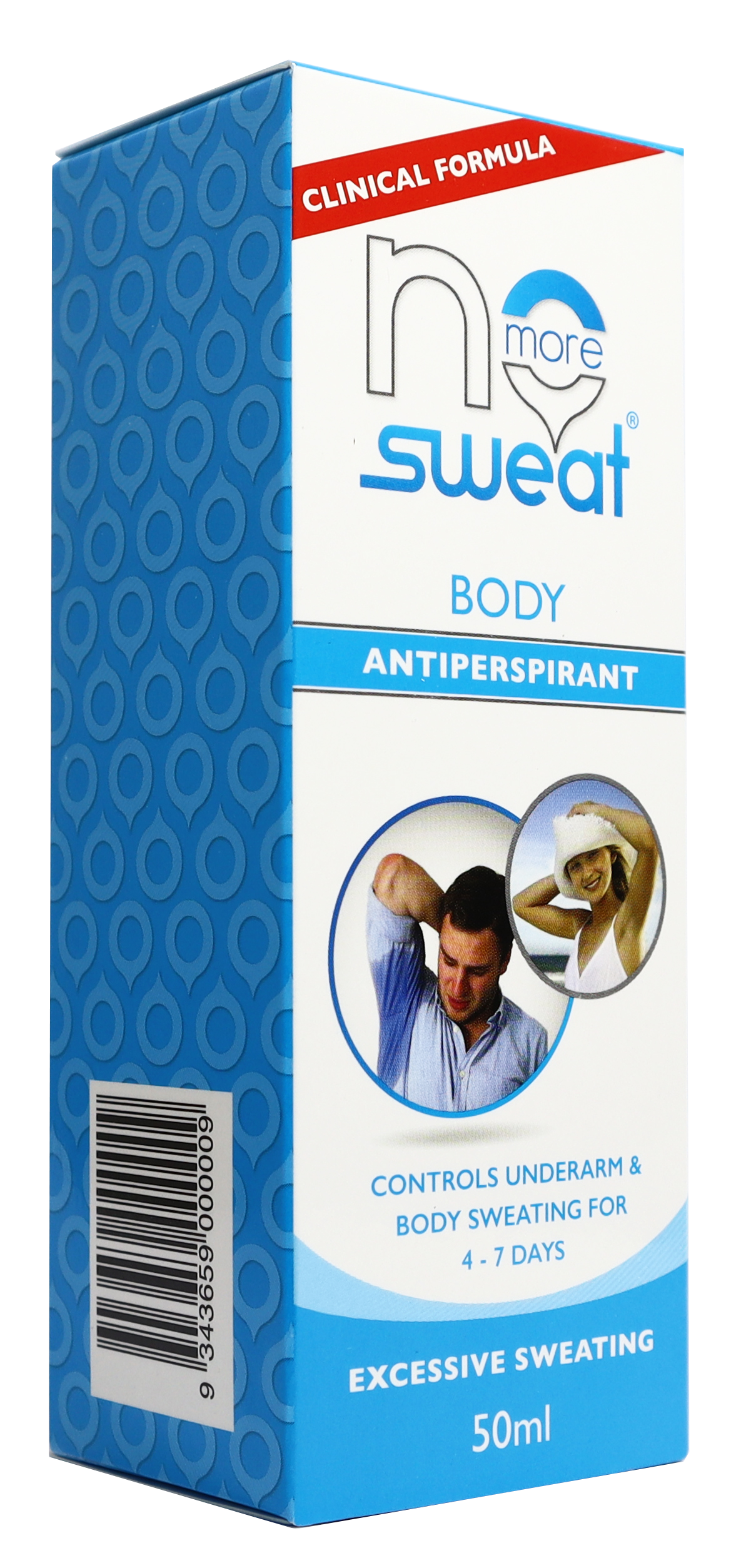 No More Sweat Total Body Antiperspirant Spray 96hr Protection, 50mL
