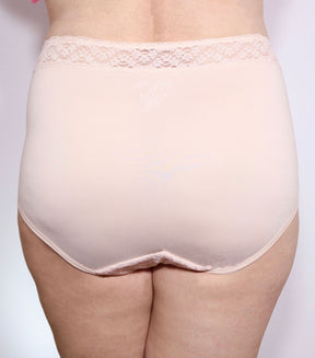 Full Brief Lace Panty - Peach