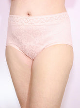 Full Brief Lace Panty - Peach