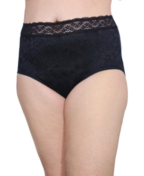 Full Brief Lace Panty - Black