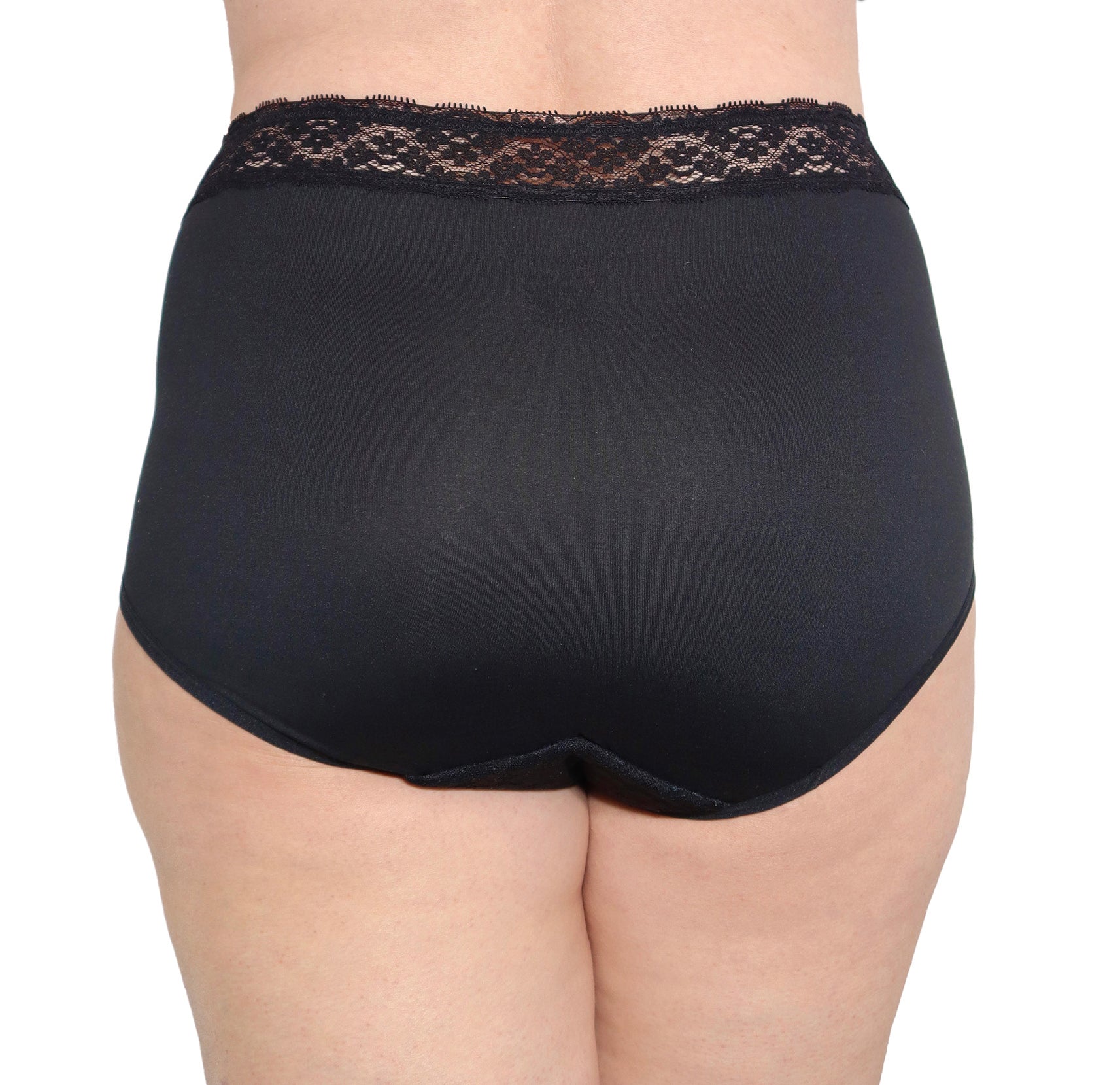 Full Brief Lace Panty - Black