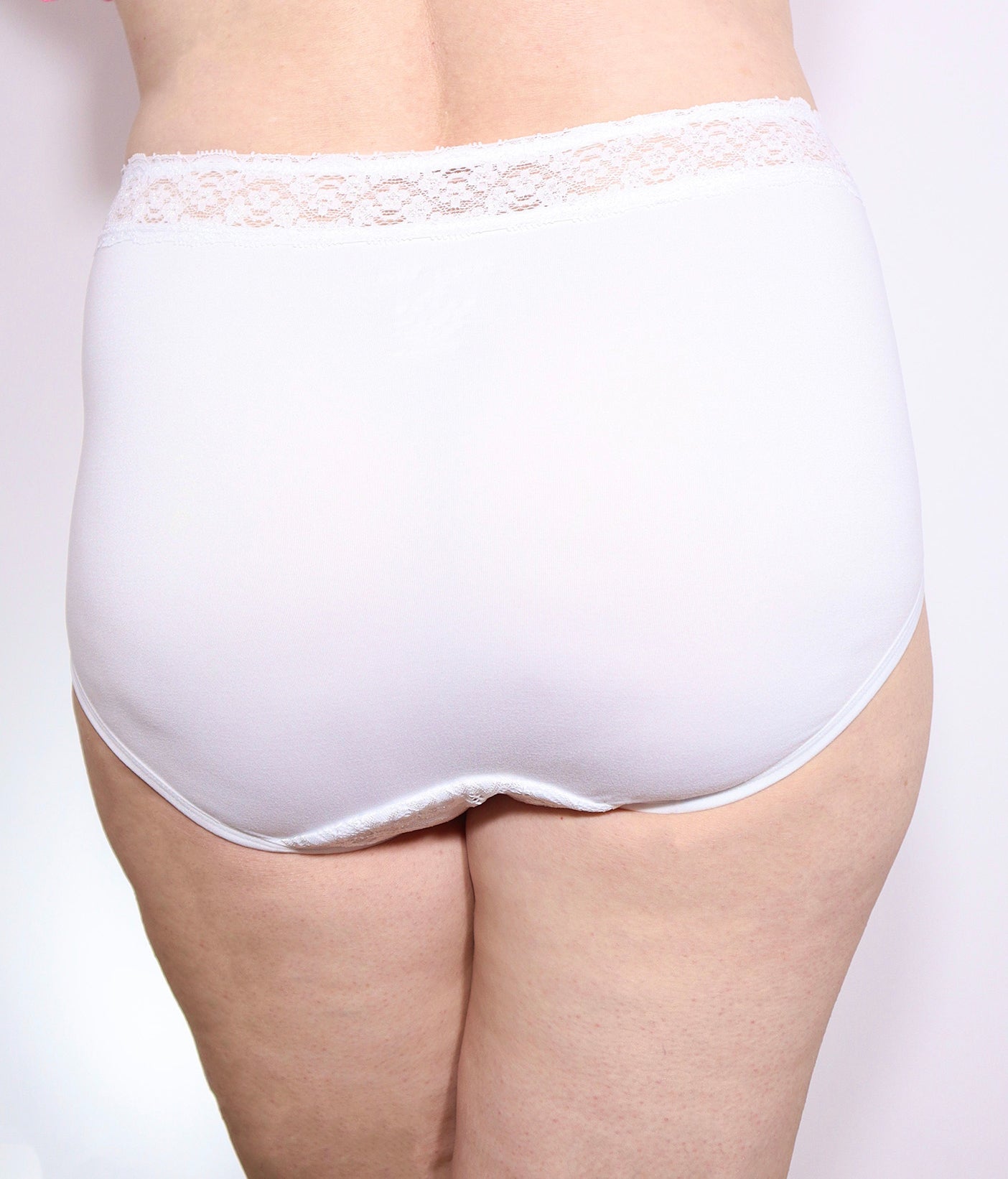 Full Brief Lace Panty - White