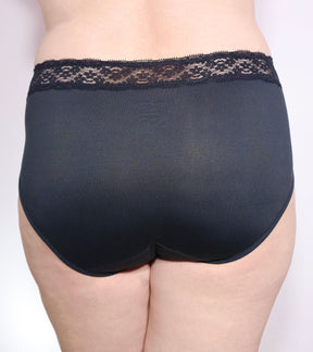 High Waist Lace Panty - Black